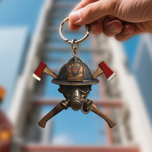 Firefighter's Honor Emblem Acrylic Keychain, Gift for Firefighter