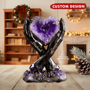 Personalized Couple Shaped Acrylic Plaque - You & Me We Got This