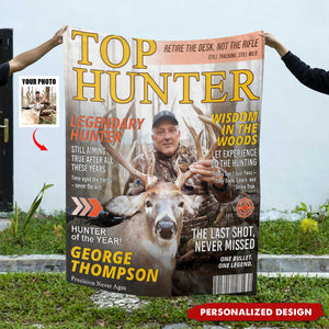 Personalized Retirement Hunting Magazine Blanket-Gifts for Retired Hunters