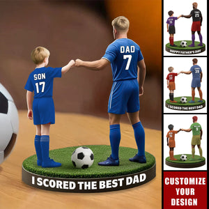 Soccer Dad And Kid - Personalized Acrylic Plaque, Father's Day Gift for Dad, Gift for Husband