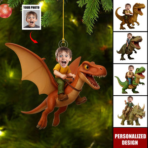 Personalized Dinosaur Ornament-Funny Christmas Gift for Boys