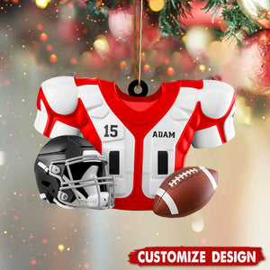 Personalized American Football Christmas Ornament, Personalized Gift for Football Player