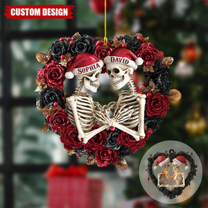 Personalized Skeleton Couple Acrylic Christmas Ornament - Gifts For Lovers