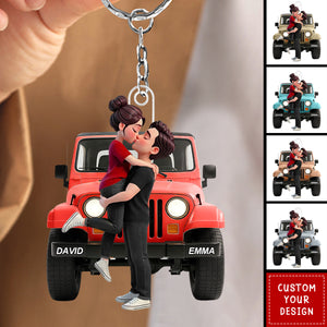 Personalized Romantic Couple Keychain - Gift for Couple