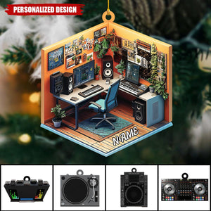 Personalized DJ Mixer Table Christmas Ornament