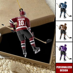 Personalized Hockey Player Ornament Gift For Hockey Lover