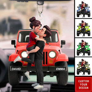Personalized Romantic Couple Car Hanging Ornament - Gift for Couple