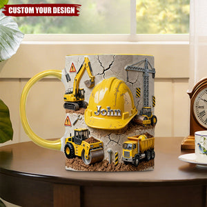 Construction Worker Coffee Accent Mug - Personalized Gifts For Construction Workers