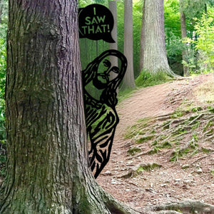 Peek-A-Boo Jesus Metal Sign-"I Saw That" Funny Decor-Funny Religious Decor