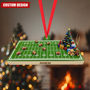 Custom Name American Football Stadium Christmas Ornament, Flat 2D Ornament, Gift For Football Lovers, Football Players, Gift For Dad, Him