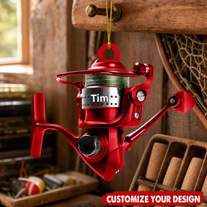 Fishing Rod Personalized Christmas Fishing Ornament , Gift For Fish Ornaments For Fishing Lover