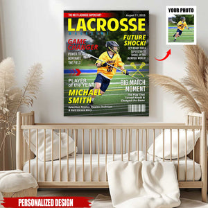 Custom Lacrosse Magazine Cover Poster, Gift For Lacrosse Player