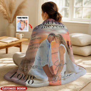Personalized Couple Keepsake Blanket - Choosing You Feels So Right Design