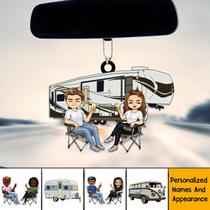 Camping Couple Personalized Car Hanging Ornament