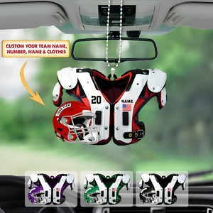 American Football Shoulder Pads And Helmet Personalized Ornament