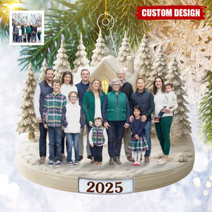 Personalized Upload Family Photo Acrylic Christmas Ornament