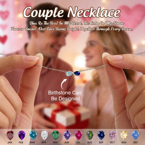 Personalized Couples Infinity Birthstone Necklace