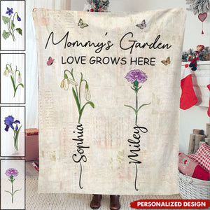 Grandma Garden Blanket-Personalized Blanket-Gift For Grandma