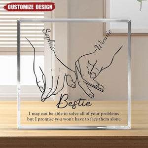 I'll Be There Pinky Promise - Personalized Acrylic Plaque - Gift For Best Friends, BFF, Sisters,Daughter,Grandma,Mom