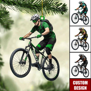 Personalized Mountain Bike Lover Christmas Ornament