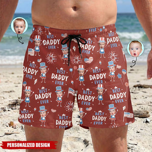 Best Dad Ever USA Flag - Personalized Shorts