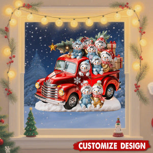 Wishing You A Merry Christmas - Family Personalized Decal - Gift For Snowman Collectors