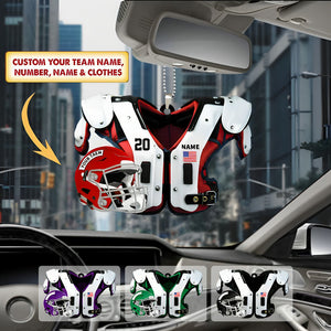 American Football Shoulder Pads And Helmet Personalized Ornament
