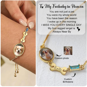 Personalized Pet Photo Memorial Bracelet, Loss Jewelry to Honor Pet