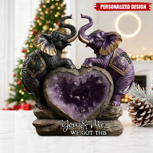 You & Me We Got This-Personalized Elephant Acrylic Plaque