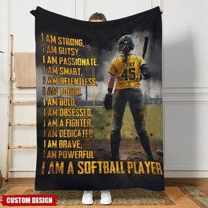 Personalized Softball Girl Blanket - Gift For Softball Lovers