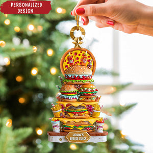 Personalized Burger Christmas Ornament 2025