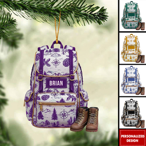 Personalized Hiking Backpack Christmas Ornament-Gift for Traveler