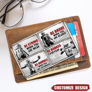 Be Strong When You Are Weak - Personalized America Football Wallet Card