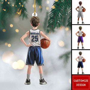 Personalized Kid Basketball Player Ornament - Gift For Basketball Young Lovers - 2024 New Release