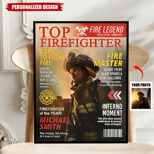 Personalized Firefighter Magazine Poster