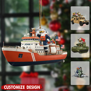 Personalized Military Christmas Ornament - Gift for Military Enthusiast