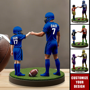 Football Dad And Kid - Personalized Acrylic Plaque, Father's Day Gift for Dad, Gift for Husband