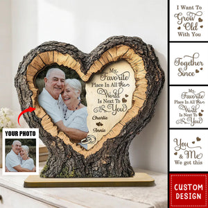 Personalized Favorite Place Next To You Couple Wooden Plaque - Anniversary Gift, Valentine's Gift For Him, For Her