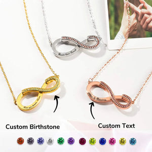 Personalized Convertible Infinity Love Birthstone Necklace-Valentine's Day Gift