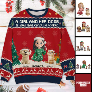 A Girl And Her Dog Christmas-Personalized Unisex Ugly Sweatshirt
