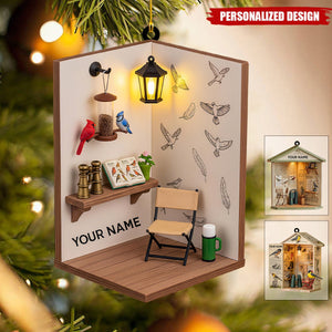 Personalized Birdwatcher Christmas Ornament-Nature Holiday Keepsake