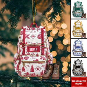 Personalized Hiking Backpack Christmas Ornament-Gift for Traveler