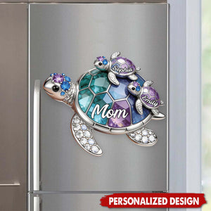 Personalized Grandma/Mom shaped Turtle Fridge Magnet-Gift For Mom and Grandma