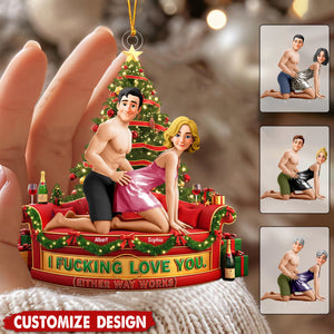 I Love F*ck You - Personalized Christmas Ornament - Gift For Couple