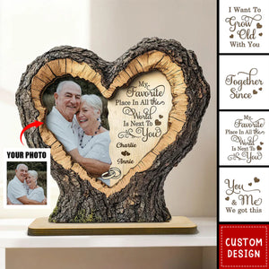 Personalized Favorite Place Next To You Couple Wooden Plaque - Anniversary Gift, Valentine's Gift For Him, For Her