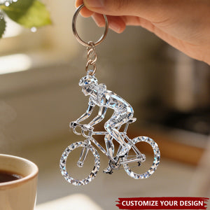 Personalized Bicycle Crystal Keychain - Gift for Cycling Enthusiast And Cyclist