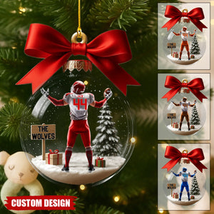 Football Team - Personalized Football Transparent Ornament