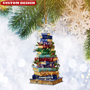 Christmas Book Tree Ornament - Personalized Gifts For Book Lovers