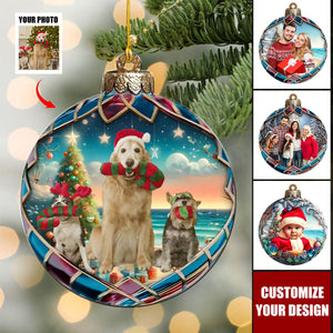 Custom Photo Christmas Good Cheer Is Found With Family Personalized Christmas Acrylic Ornament - 2024 New Release Gift For Family Members