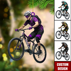 Personalized Mountain Bike Lover Christmas Ornament